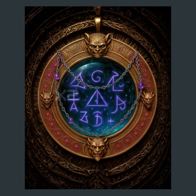 Medallion-Gothic Alchemy Metal Wall Art and Desktop Mouse Pad by X2Metal