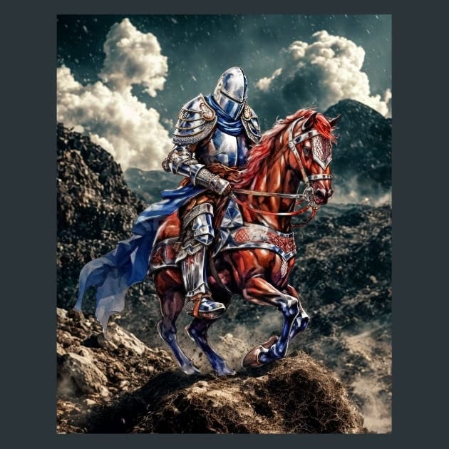 Medieval Knight 1 Metal Wall Art and Desktop Mouse Pad by X2Metal