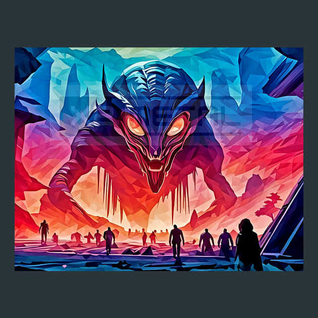 Menacing Alien Cityscape – Metal Print &amp; Mouse Pad | ChromaLuxe | Made in Iowa USA