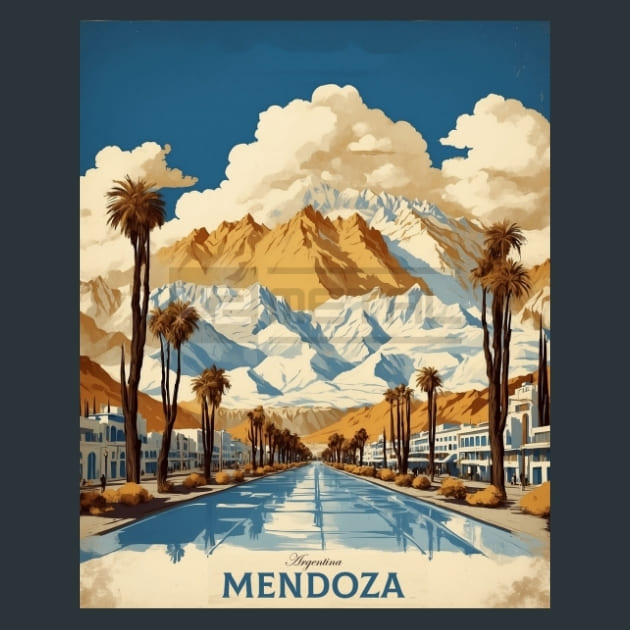 Mendoza Argentina 2 Metal Wall Art and Desktop Mouse Pad by X2Metal