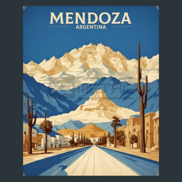 Mendoza Argentina 3 Metal Wall Art and Desktop Mouse Pad by X2Metal