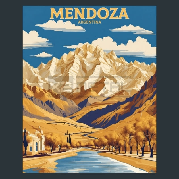 Mendoza Argentina Metal Wall Art and Desktop Mouse Pad by X2Metal