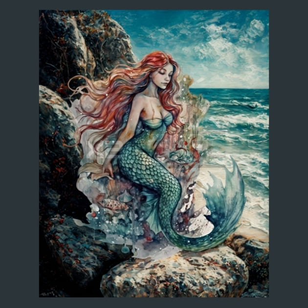 Mermaid Metal Wall Art and Desktop Mouse Pad by X2Metal