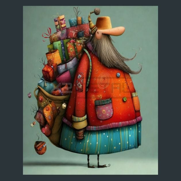 Merry Santa 2 Metal Wall Art and Desktop Mouse Pad by X2Metal