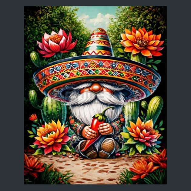 Mexican Gnomes 10 Metal Wall Art and Desktop Mouse Pad by X2Metal