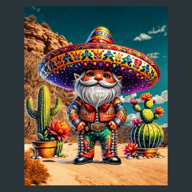 Mexican Gnomes 11 Metal Wall Art and Desktop Mouse Pad by X2Metal
