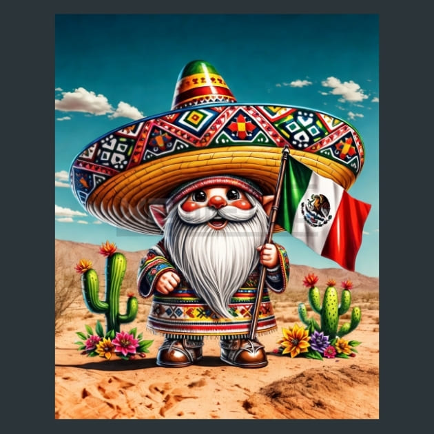 Mexican Gnomes 12 Metal Wall Art and Desktop Mouse Pad by X2Metal