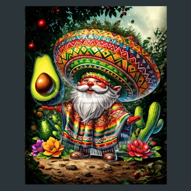 Mexican Gnomes 17 Metal Wall Art and Desktop Mouse Pad by X2Metal