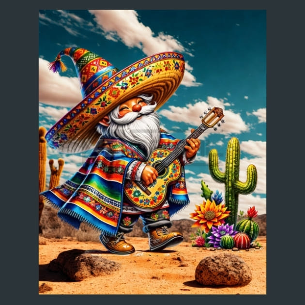 Mexican Gnomes 18 Metal Wall Art and Desktop Mouse Pad by X2Metal