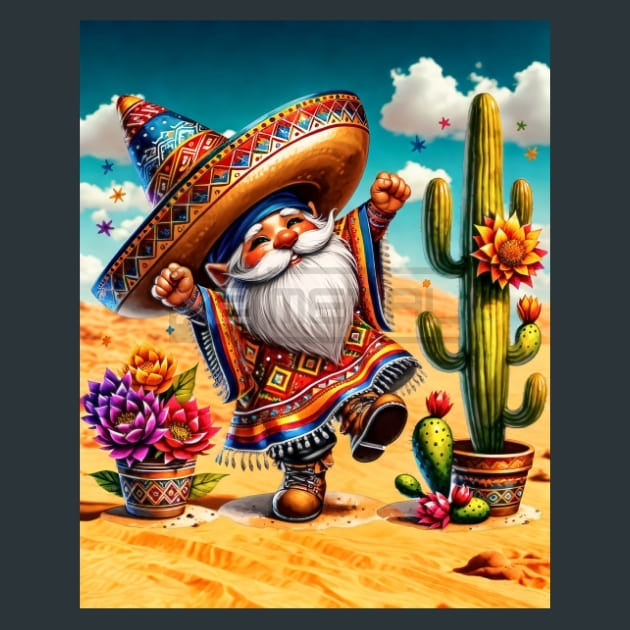 Mexican Gnomes 19 Metal Wall Art and Desktop Mouse Pad by X2Metal