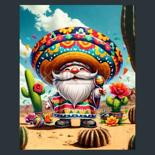 Mexican Gnomes 2 Metal Wall Art and Desktop Mouse Pad by X2Metal