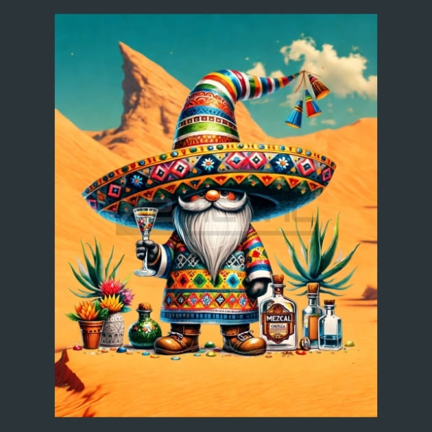 Mexican Gnomes 23 Metal Wall Art and Desktop Mouse Pad by X2Metal
