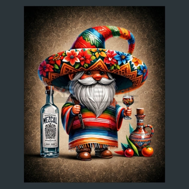 Mexican Gnomes 24 Metal Wall Art and Desktop Mouse Pad by X2Metal