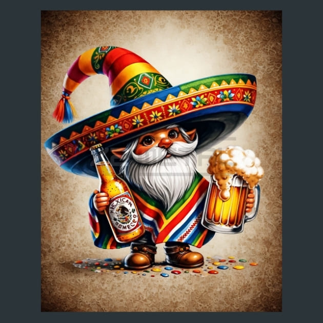 Mexican Gnomes 25 Metal Wall Art and Desktop Mouse Pad by X2Metal