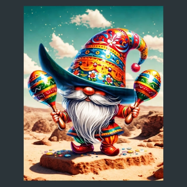 Mexican Gnomes 26 Metal Wall Art and Desktop Mouse Pad by X2Metal