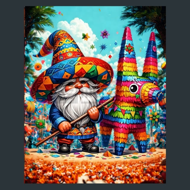Mexican Gnomes 27 Metal Wall Art and Desktop Mouse Pad by X2Metal
