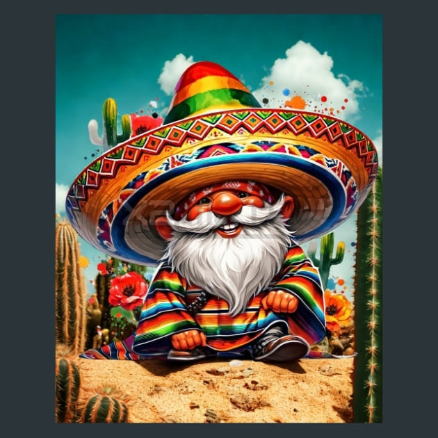 Mexican Gnomes 3 Metal Wall Art and Desktop Mouse Pad by X2Metal