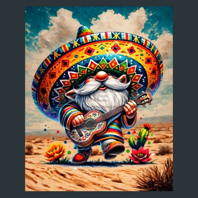 Mexican Gnomes 4 Metal Wall Art and Desktop Mouse Pad by X2Metal