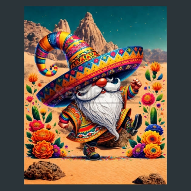 Mexican Gnomes 5 Metal Wall Art and Desktop Mouse Pad by X2Metal