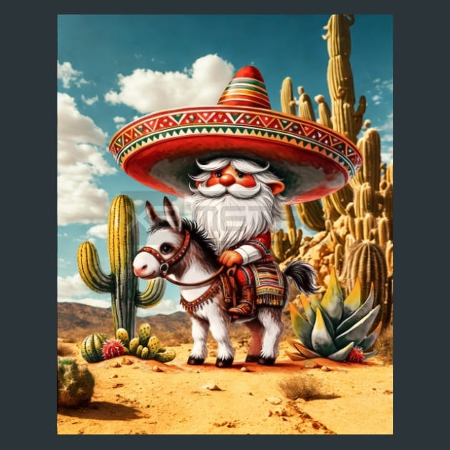 Mexican Gnomes 9 Metal Wall Art and Desktop Mouse Pad by X2Metal