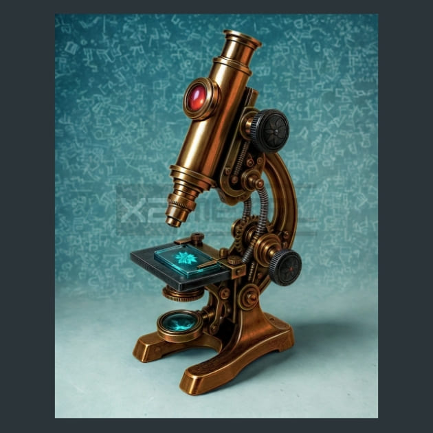 Microscope-Steampunk_metal_prints_posters_mouse_pads