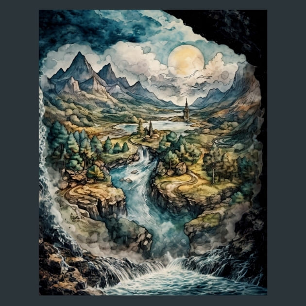 Midgard Mythology Metal Wall Art and Desktop Mouse Pad by X2Metal