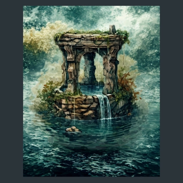 Mimirs Well Mythology Metal Wall Art and Desktop Mouse Pad by X2Metal