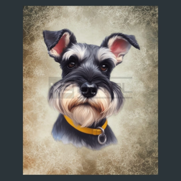 Miniature Schnauzer Metal Wall Art and Desktop Mouse Pad by X2Metal