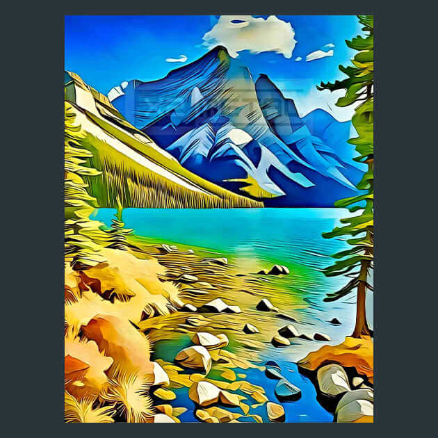 Minnewanka Serenity Metal Wall Art and Desktop Mouse Pad by X2Metal
