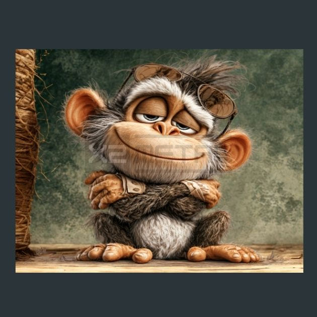 Monkey 2 Metal Wall Art and Desktop Mouse Pad by X2Metal