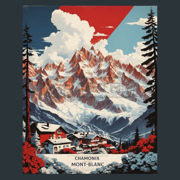 Mont Blanc France Metal Wall Art and Desktop Mouse Pad by X2Metal