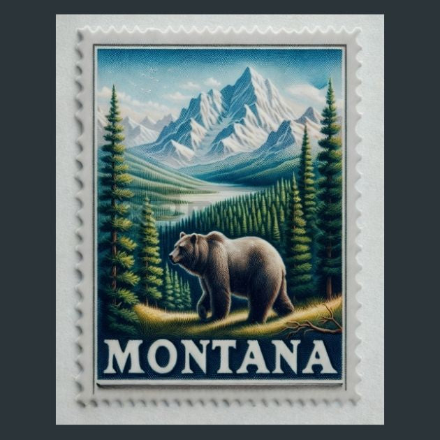 Montana-Stamp-Metal-Prints