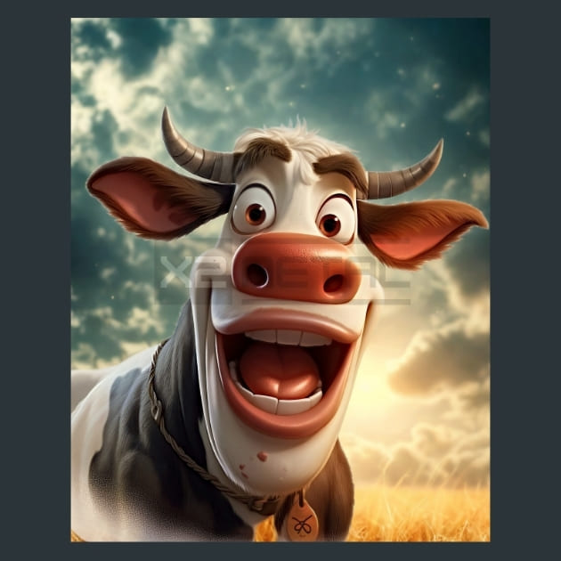 Moo-dy Cow 12 Metal Wall Art and Desktop Mouse Pad by X2Metal