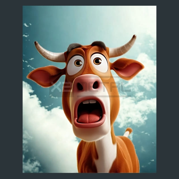 Moo-dy Cow 22 Metal Wall Art and Desktop Mouse Pad by X2Metal