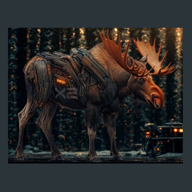 Moose Mechanimals Metal Wall Art and Desktop Mouse Pad by X2Metal
