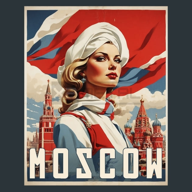 Moscow woman Russia Metal Prints Posters and Mouse Pads