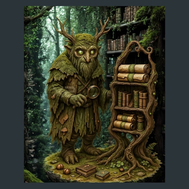 Moss Librarian Metal Wall Art and Desktop Mouse Pad by X2Metal