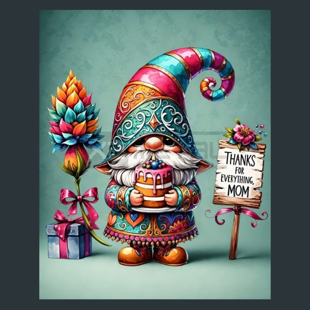 Mother’s Day Gnomes 14 Metal Wall Art and Desktop Mouse Pad by X2Metal