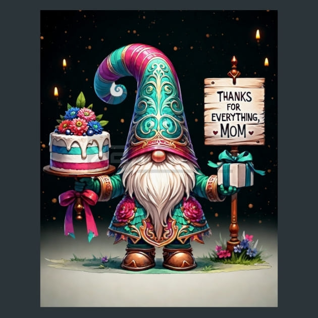 Mother’s Day Gnomes 15 Metal Wall Art and Desktop Mouse Pad by X2Metal