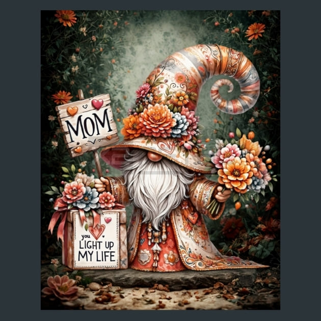 Mother’s Day Gnomes 17 Metal Wall Art and Desktop Mouse Pad by X2Metal