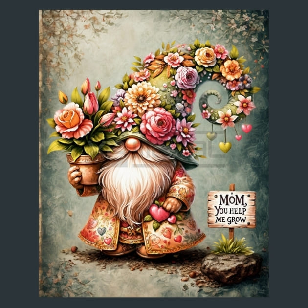Mother’s Day Gnomes 18 Metal Wall Art and Desktop Mouse Pad by X2Metal