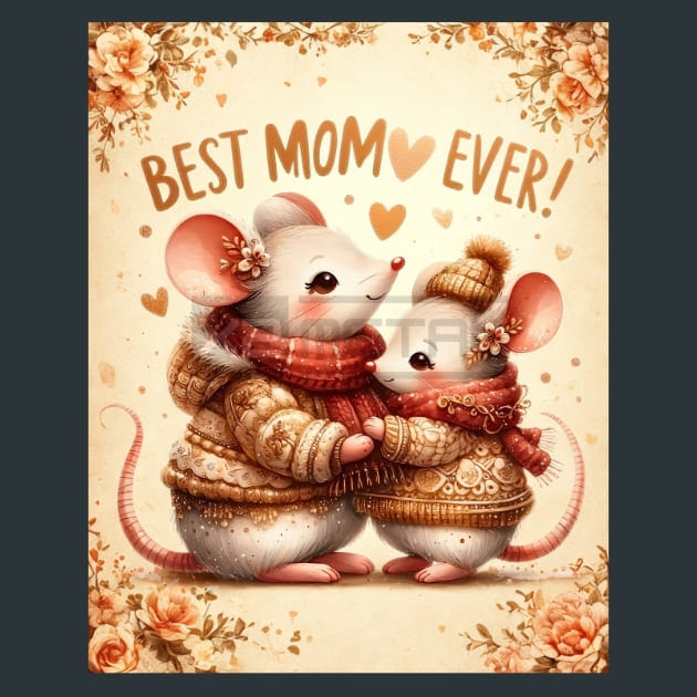Mothers Day Animals 10 Metal Wall Art and Desktop Mouse Pad by X2Metal