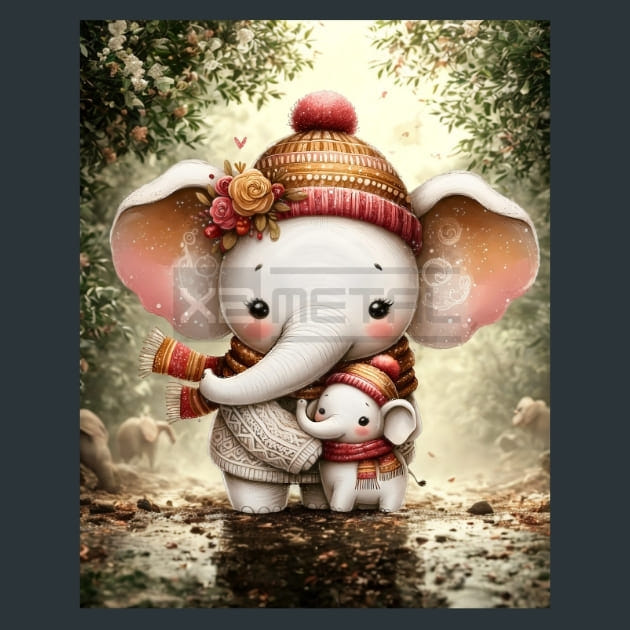 Mothers Day Animals 11 Metal Wall Art and Desktop Mouse Pad by X2Metal
