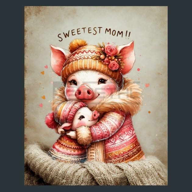Mothers Day Animals 15 Metal Wall Art and Desktop Mouse Pad by X2Metal