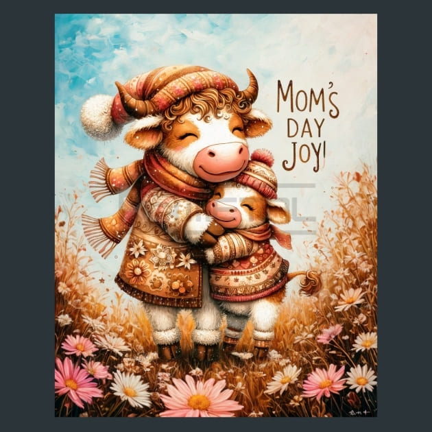Mothers Day Animals 16 Metal Wall Art and Desktop Mouse Pad by X2Metal