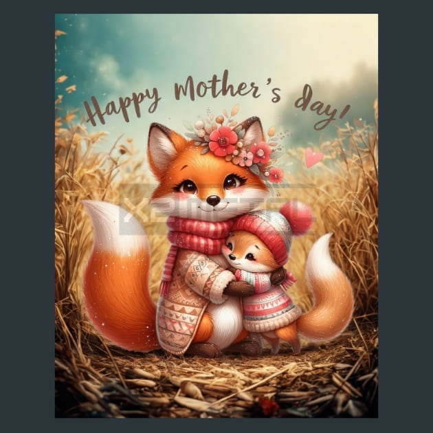 Mothers Day Animals 20 Metal Wall Art and Desktop Mouse Pad by X2Metal