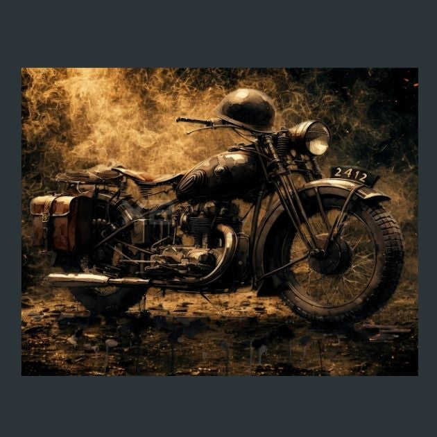 Motor-cycle-WW2-1-Metal-Prints