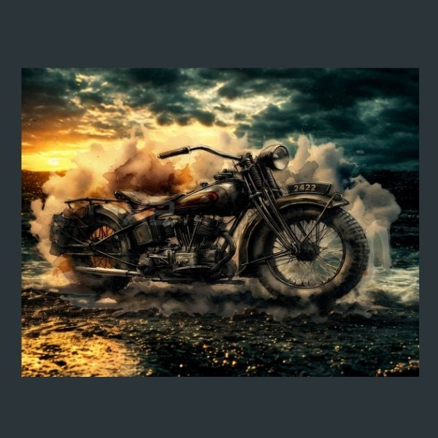 Motor-cycle-WW2-2-Metal-Prints