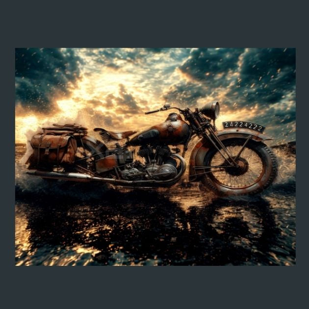 Motor-cycle-WW2-8-Metal-Prints