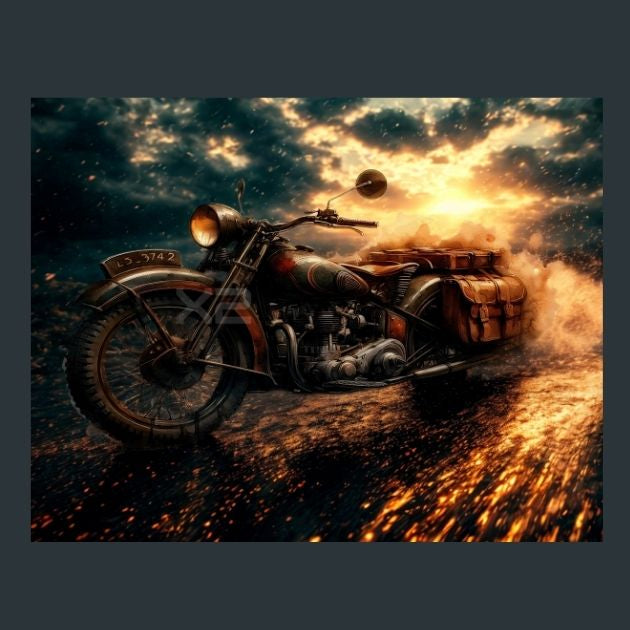 Motor-cycle-WW2-9-Metal-Prints